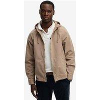 Superdry Hooded Washed Twill Jacket - Beige