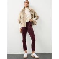 The Very Collection Womens Straight Leg Stretch Cord Trousers - Burgundy