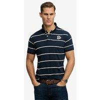 Superdry Vintage Stripe Jersey Short Sleeve Polo Shirt - Navy