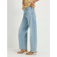 River Island Beckham Barrel Leg Jeans - Blue