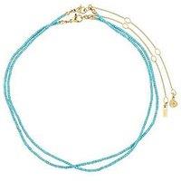 Pilgrim Haze Necklaces 2-In-1 Set, Blue/Gold-Plated