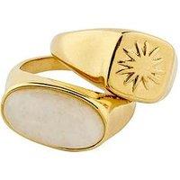 Pilgrim Prism Rings 2-In-1 Set, Gold-Plated