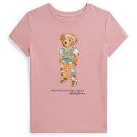 Polo Ralph Lauren Girls Bear Short Sleeve T-Shirt - Pink