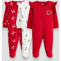 The Very Collection Boys Fesuve Frill 3 Pack Popper Front Sleepsuits
