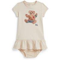 Polo Ralph Lauren Baby Girls Bear Peplum Dress - Cream