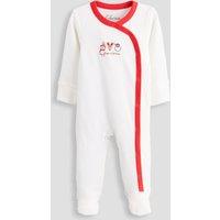 The Very Collection Baby Unisex My First Christmas Wrap Front Sleepsuit (Newborn - 12 Months) - Cream
