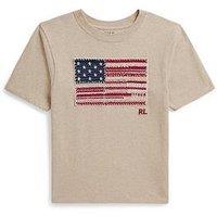 Polo Ralph Lauren Girls Flag Short Sleeve T-Shirt - Cream