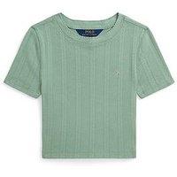Polo Ralph Lauren Girls Short Sleeve Crop T-Shirt - Light Green