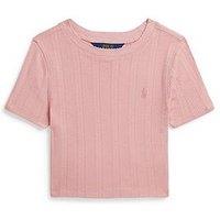 Polo Ralph Lauren Girls Short Sleeve Crop T-Shirt - Pink