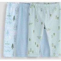 The Very Collection Baby Boys 3 Pack Woodland Printed Leggings - Blue