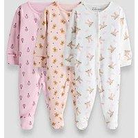 The Very Collection 3 Pack Bunny Printed Sleepsuit (Newborn - 24 Months)