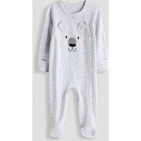The Very Collection Bear Face Side Popper Single Sleepsuit (Newborn - 18 Months)