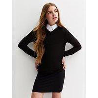 New Look 915 Girls V Neck Knitted School Jumper - Black