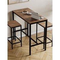 Vida Designs Roslyn 2 Seater Bar Table Set In Dark Wood