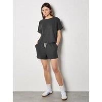 Apricot Dry Waffle Fabric Shorts - Grey