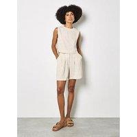 Apricot Pleated Detail Shorts - Cream