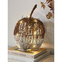 Heaven Sends Light Up Rattan Pumpkin Autumn Decoration
