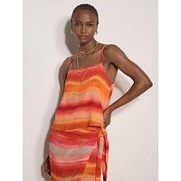 Apricot Watercolour Stripe Cami Top - Orange