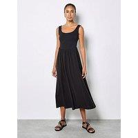 Apricot Corset Woven Skirt Midi Dress