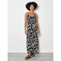 Apricot Animal Print Trapeze Cami Maxi Dress - Black