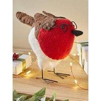 Heaven Sends Red Robin With Glasses Christmas Decoration