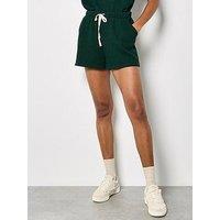 Apricot Dry Waffle Fabric Shorts - Green
