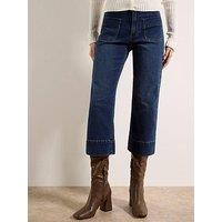 Apricot Ani Cropped Pocket Front Jeans - Blue