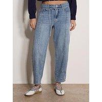 Apricot Tie Detail Slim Barrel Jeans - Blue