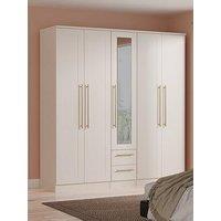 Swift Charlotte 5 Door 2 Drawer Wardrobe With Mirror Ready Assembled