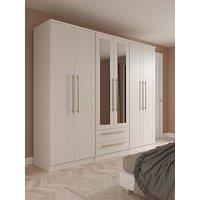 Swift Charlotte 6 Door 2 Drawer Wardrobe With Mirror Ready Assembled