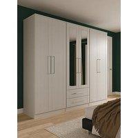 Swift Tabitha 6 Door 2 Drawer Wardrobe With Mirror Ready Assembled