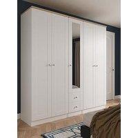 Swift Sydney 5 Door 1 Drawer Mirrored Wardrobe Ready Assembled