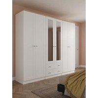 Swift Sydney 6 Door 2 Drawer Mirrored Wardrobe Ready Assembled