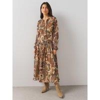 The Very Collection Womens V Neck Floaty Button Through Midaxi Dress - Green