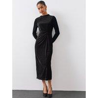 The Very Collection Womens Twist Waist Hot Fix Midi Dress - Black