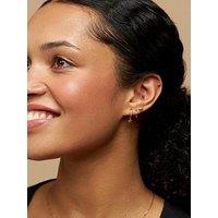 Orelia Pave & Starfish Micro Hoop Earrings