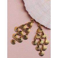 Orelia Statement Shell Chandelier Earrings