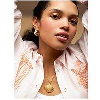 Orelia Statement Textured Shell Necklace