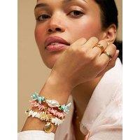Orelia Cream Chip & Shell Bracelet