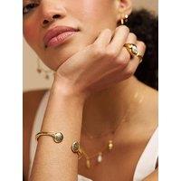 Orelia Metal Shell Open Hinged Bangle