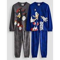 The Very Collection 2 Pack Sonic & Shadow Pyjamas - Blue/Grey