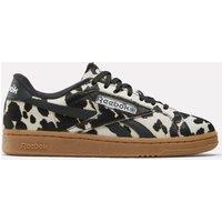 Reebok Womens Club C Grounds Cow Print Leather Trainers - Brown