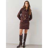 The Very Collection Womens Pocket Detail Jersey Mini Skirt - Brown