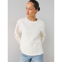 The Very Collection Lace Trim Long Sleeve Top - Cream