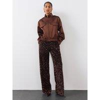 The Very Collection Womens Sequin Wide Leg Jogger - Brown
