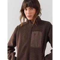 The Very Collection Athleisure Borg Jacket - Brown