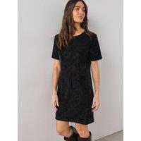 The Very Collection Womens Suedette Mini T-Shirt Dress - Black
