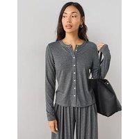 The Very Collection Soft Touch Long Sleeve Top Co-Ord - Grey