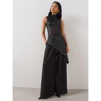 The Very Collection Sequin Asymmetric Sleeveless Top