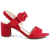 Jones Bootmaker Garnett Block Heel Buckle Sandal - Red